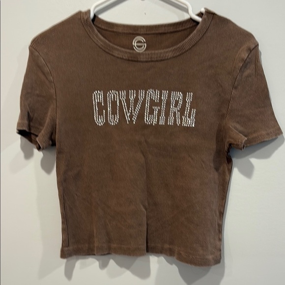social culture Tops - Brown COWGIRL Crop Top
